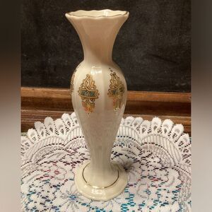 Vintage Lenox Catalan Ivory with Gold Trim Bud Vase Made USA 8”